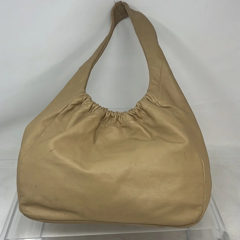 Salvatore Ferragamo Nude Light Weight Soft Leather Shoulder Bag